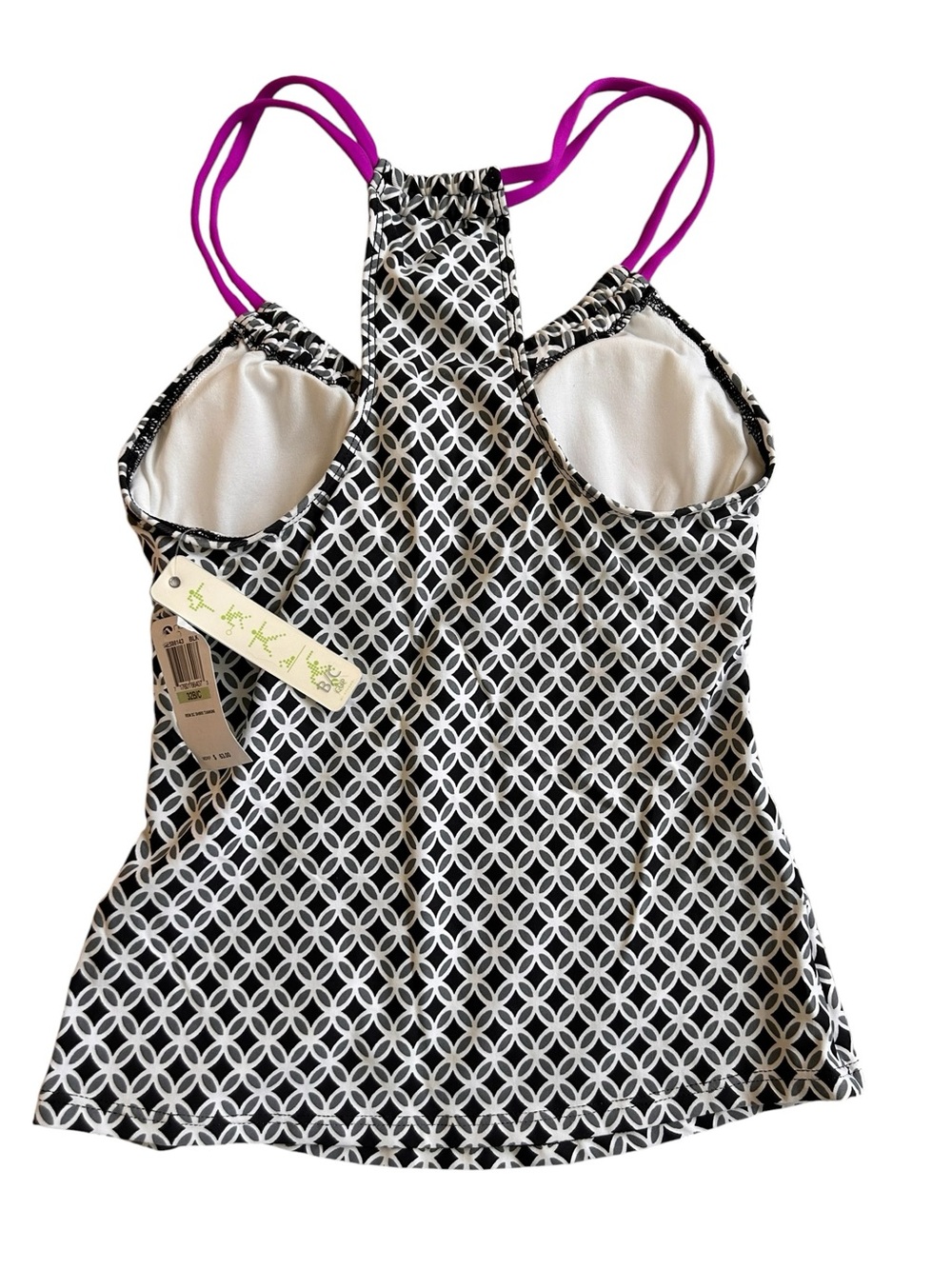 NEXT Black & White Geometric Print Tankini Swimsuit Top - Size 32 B/C - Picture 2 of 7